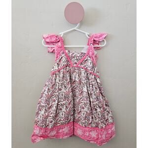 Toddler Girls Pink Paisley Sleeveless Dress